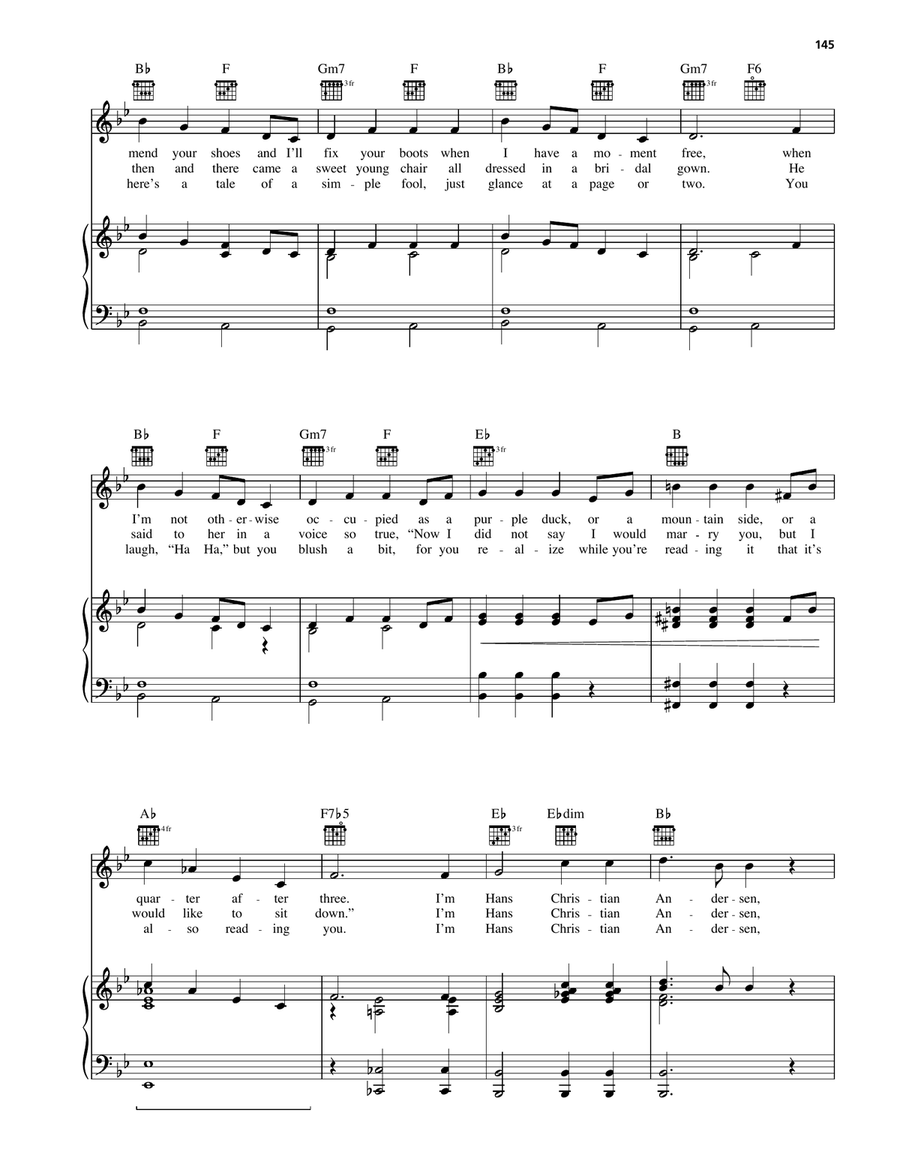 I'm Hans Christian Andersen Piano, Vocal, Guitar scores gallery preview page 2