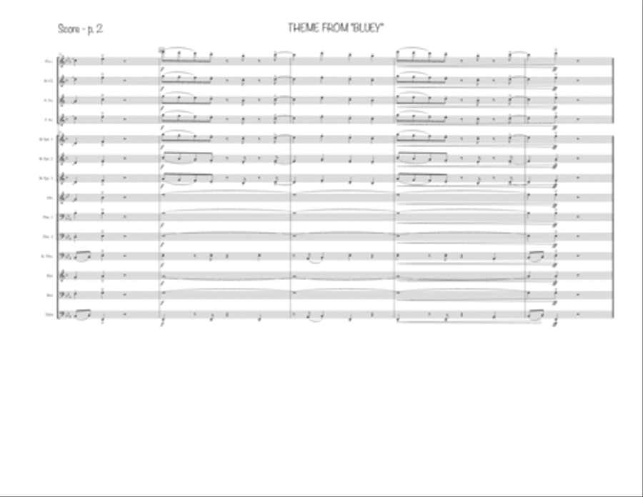 Bluey Theme Song Marching Band scores gallery preview page 2