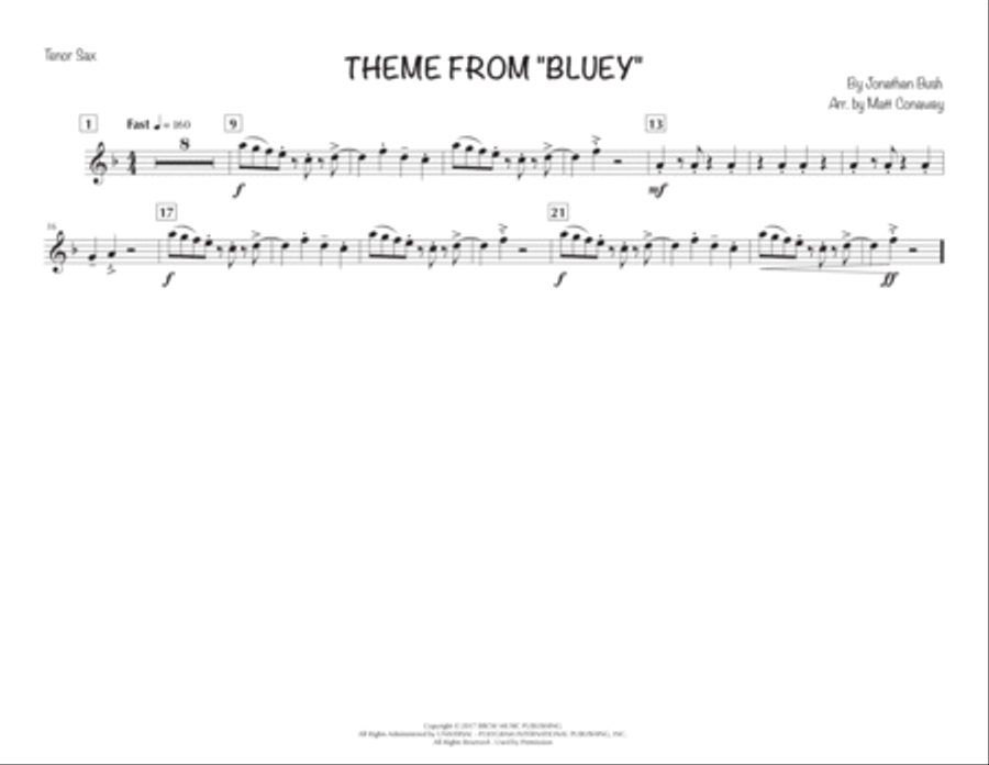 Bluey Theme Song Marching Band scores gallery preview page 6