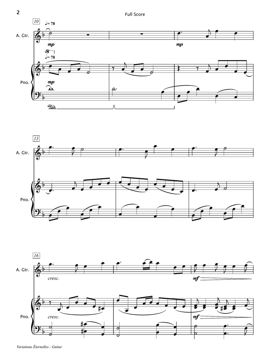 Variations Eternelles (Electric Guitar & Piano) Chamber Music scores gallery preview page 3