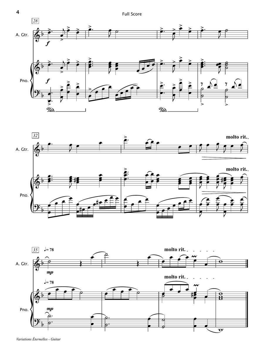 Variations Eternelles (Electric Guitar & Piano) Chamber Music scores gallery preview page 5