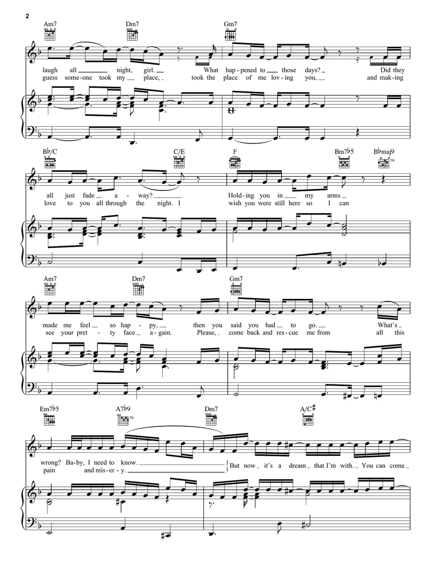 I Miss You I Miss You Piano, Vocal, Guitar scores gallery preview page 2