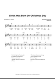 Christ Was Born On Christmas Day (Key of B Major) mini preview