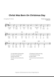 Christ Was Born On Christmas Day (Key of D Major) mini preview