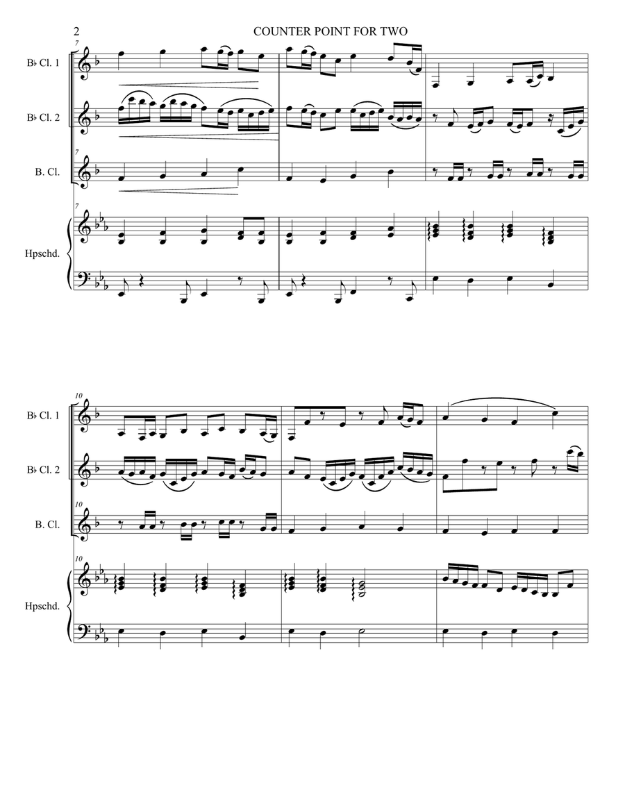 COOUNTERPOINT FOR TWO AND TWO MORE Small Ensemble scores gallery preview page 3