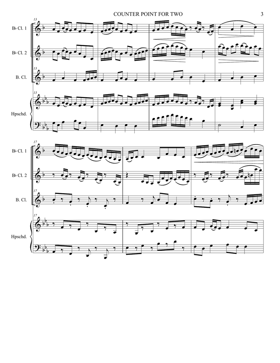 COOUNTERPOINT FOR TWO AND TWO MORE Small Ensemble scores gallery preview page 4