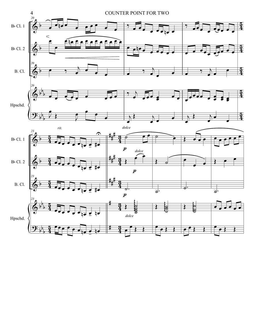 COOUNTERPOINT FOR TWO AND TWO MORE Small Ensemble scores gallery preview page 5