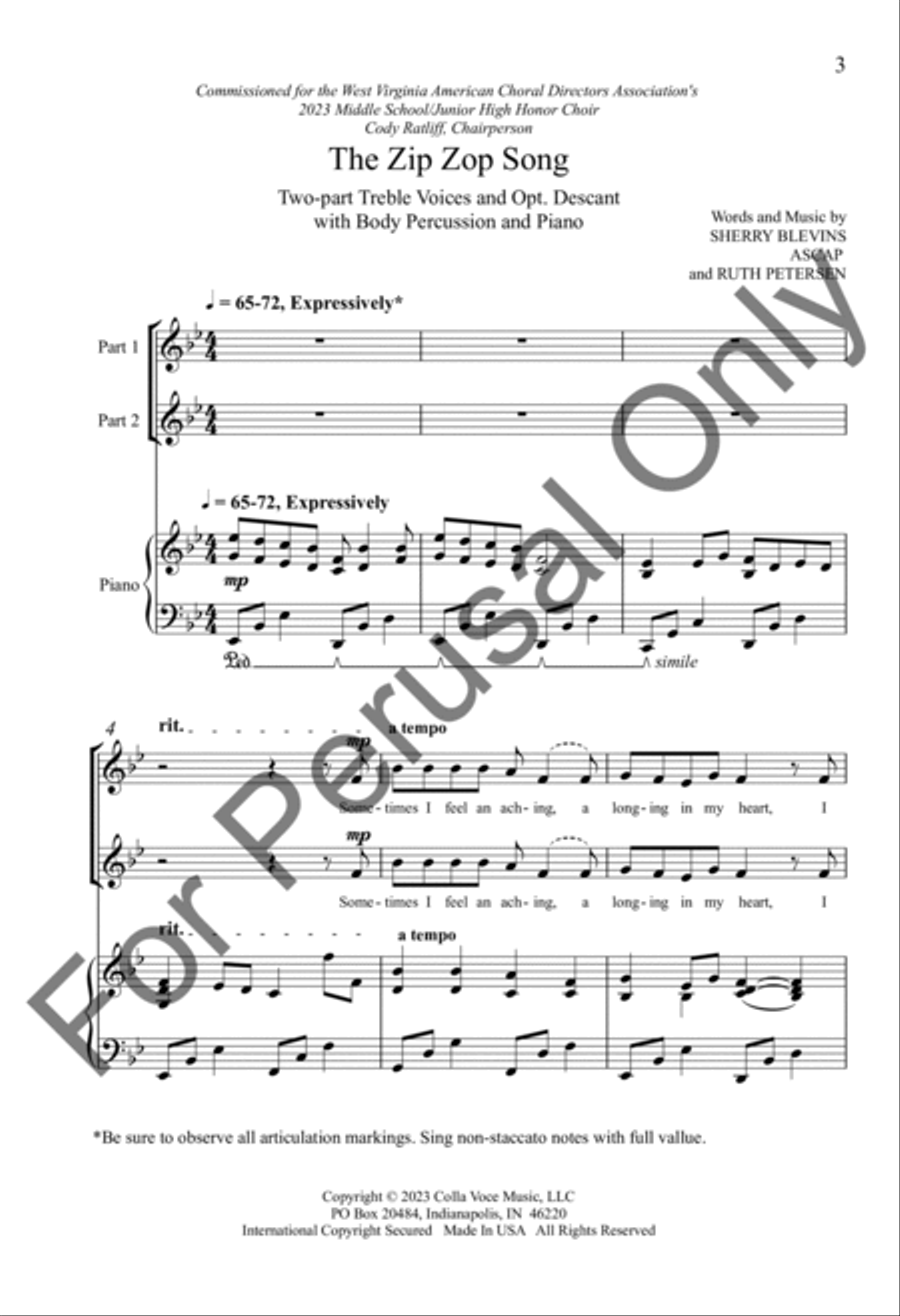 The Zip Zop Song Women's Choir - Sheet Music page 2