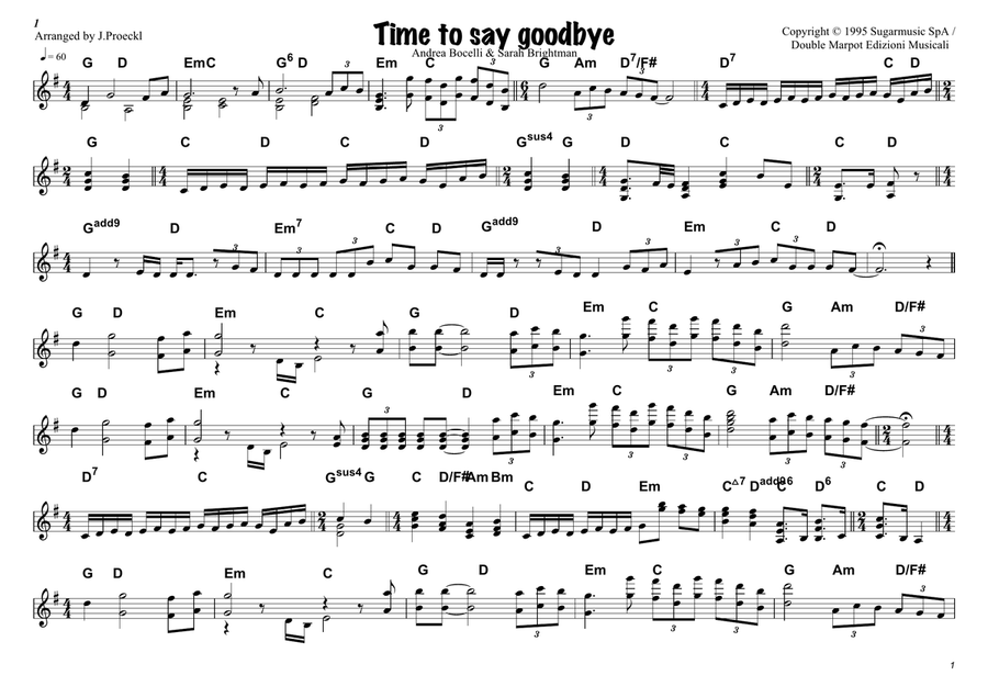 Con Te Partiro (time To Say Goodbye) Piano scores gallery preview page 2