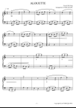 Alouette Easier Piano