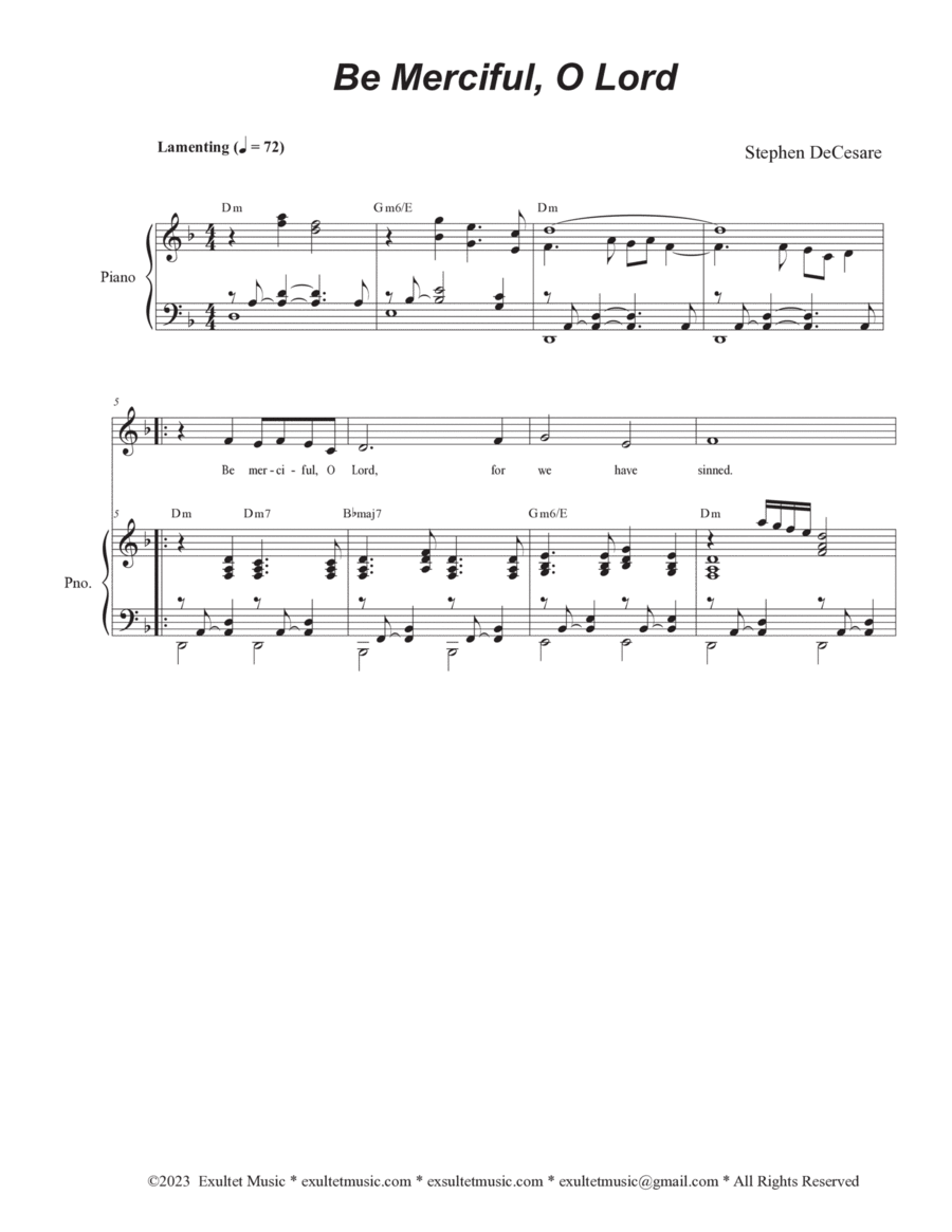Psalms for Ash Wednesday through Lent (Vocal solo) (Year B) Voice Solo scores gallery preview page 1