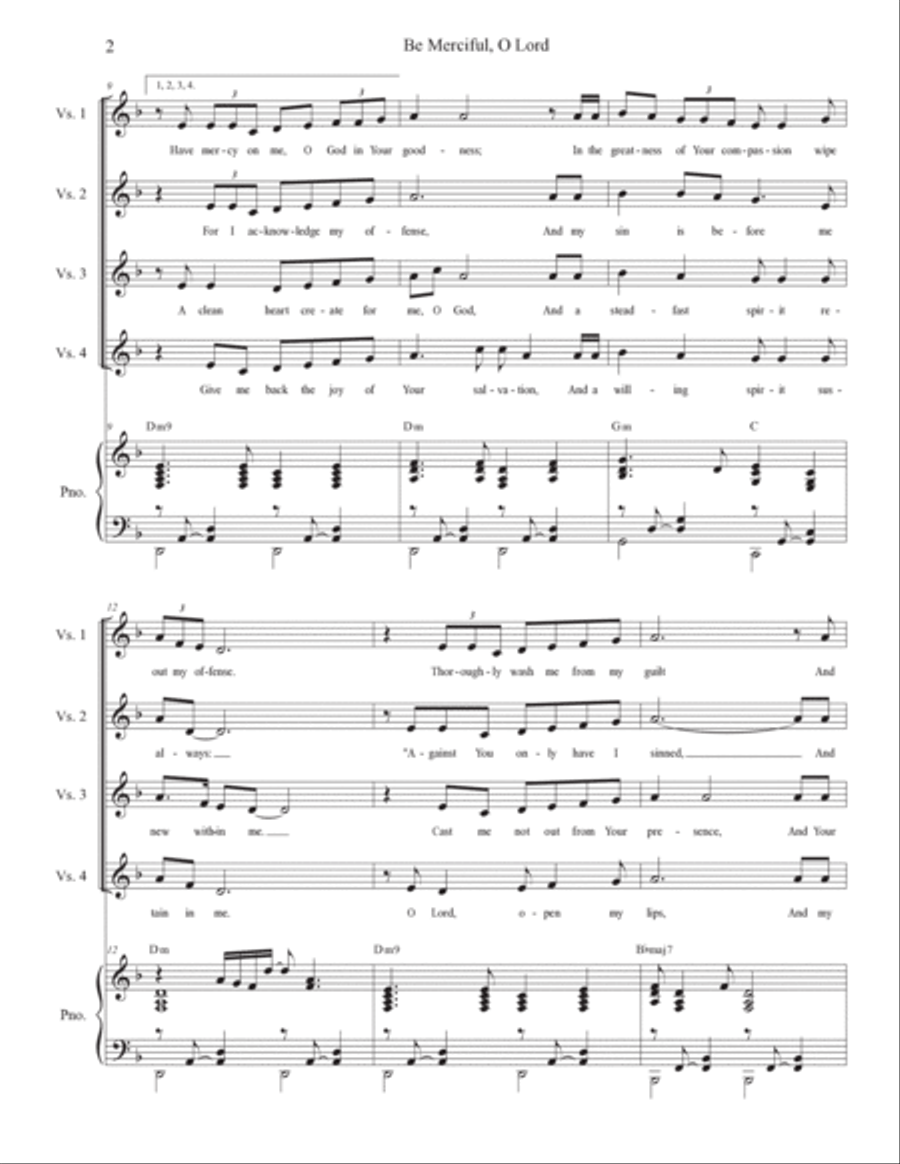 Psalms for Ash Wednesday through Lent (Vocal solo) (Year B) Voice Solo scores gallery preview page 2