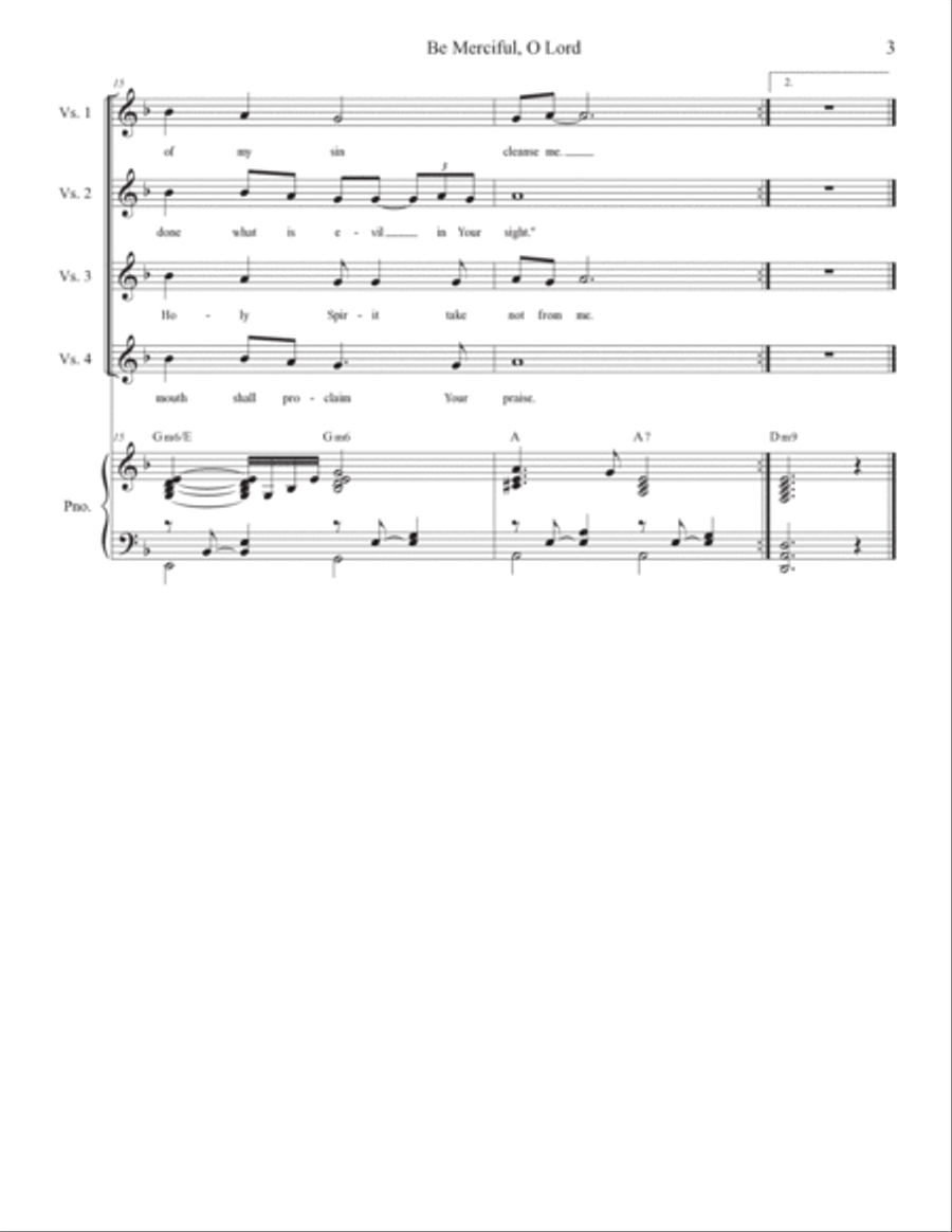 Psalms for Ash Wednesday through Lent (Vocal solo) (Year B) Voice Solo scores gallery preview page 3