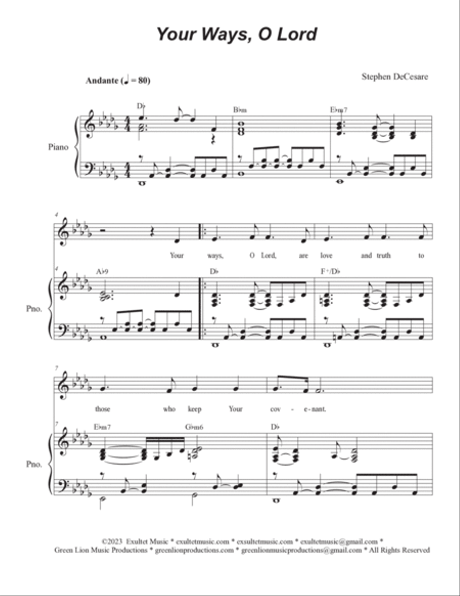 Psalms for Ash Wednesday through Lent (Vocal solo) (Year B) Voice Solo scores gallery preview page 4