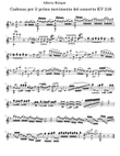 Cadenzas for Mozart's Violin Concerto KV 216