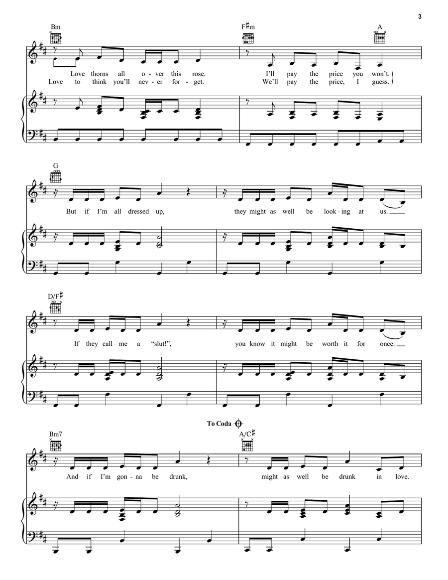 Slut! (Taylor's Version) (From The Vault) Piano, Vocal, Guitar scores gallery preview page 3