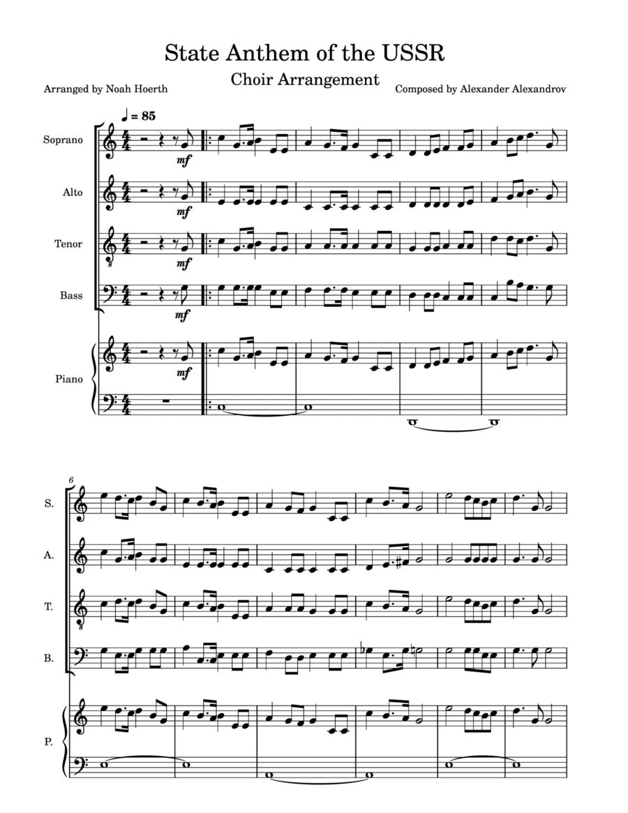 State Anthem of the Soviet Union Choir scores gallery preview page 1
