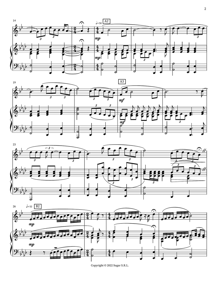 Con Te Partiro (Time To Say Goodbye) Woodwind Duet scores gallery preview page 2
