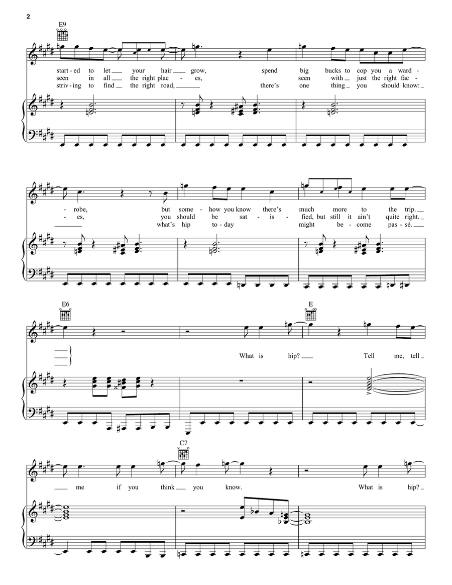 What Is Hip? What Is Hip? Piano, Vocal, Guitar scores gallery preview page 2