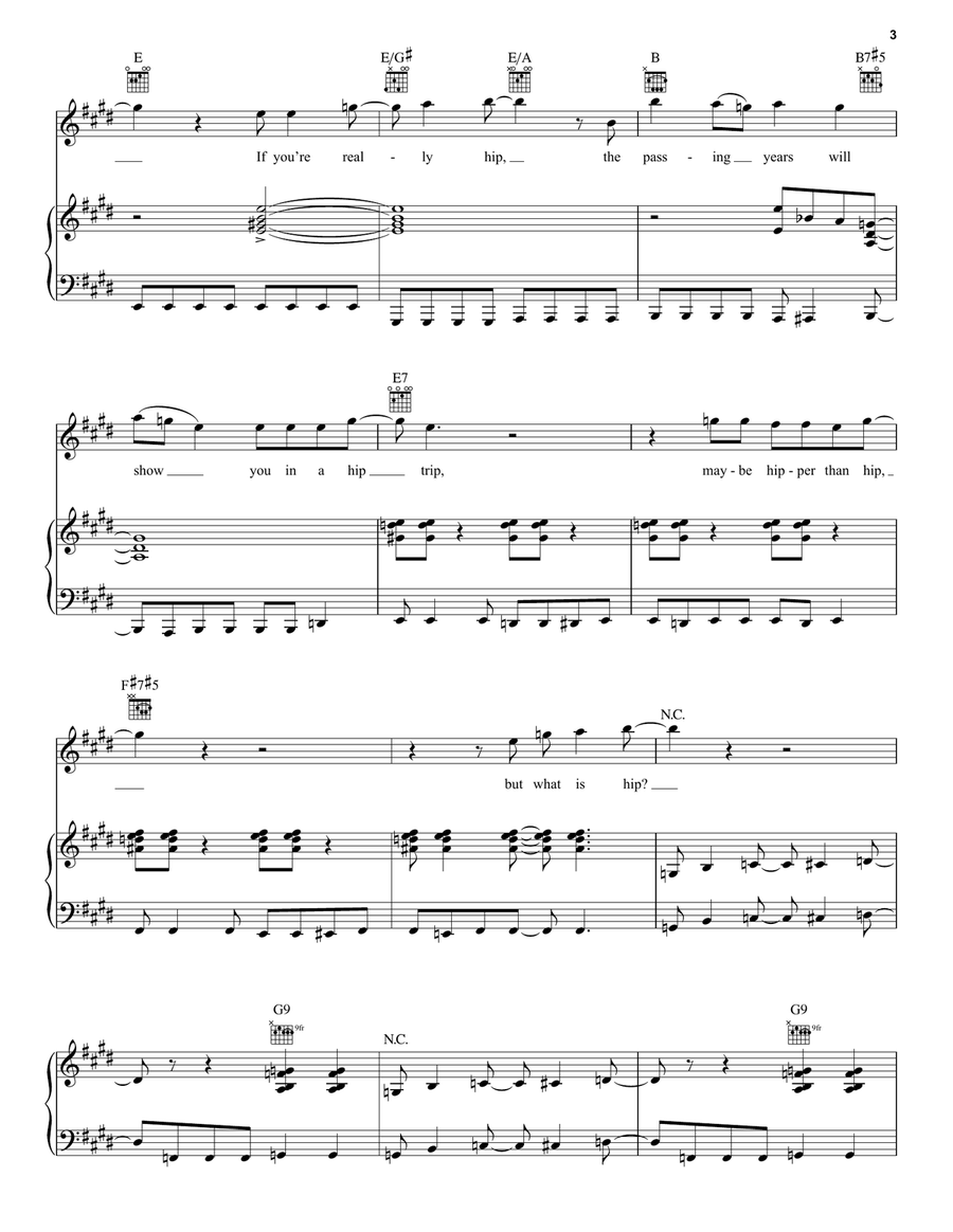 What Is Hip? What Is Hip? Piano, Vocal, Guitar scores gallery preview page 3