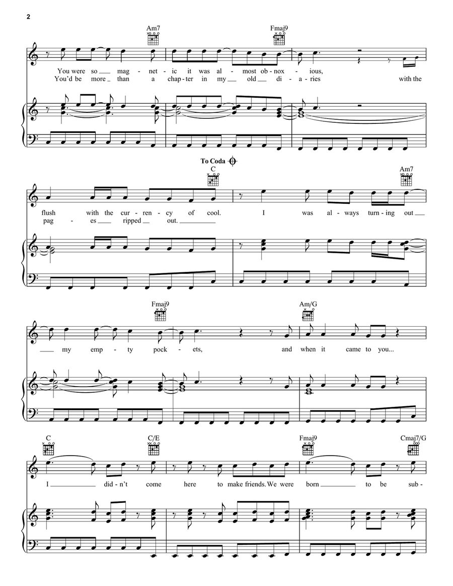 Suburban Legends (Taylor's Version) (From The Vault) Piano, Vocal, Guitar scores gallery preview page 2