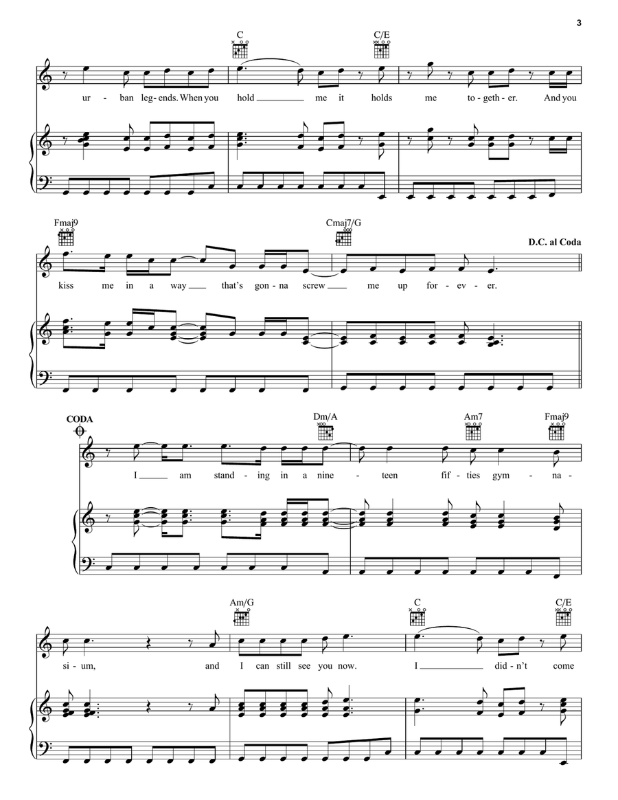 Suburban Legends (Taylor's Version) (From The Vault) Piano, Vocal, Guitar scores gallery preview page 3