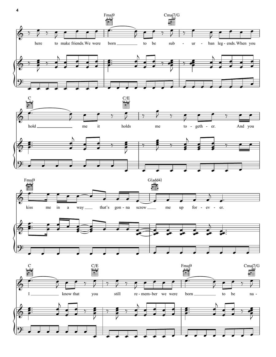 Suburban Legends (Taylor's Version) (From The Vault) Piano, Vocal, Guitar scores gallery preview page 4