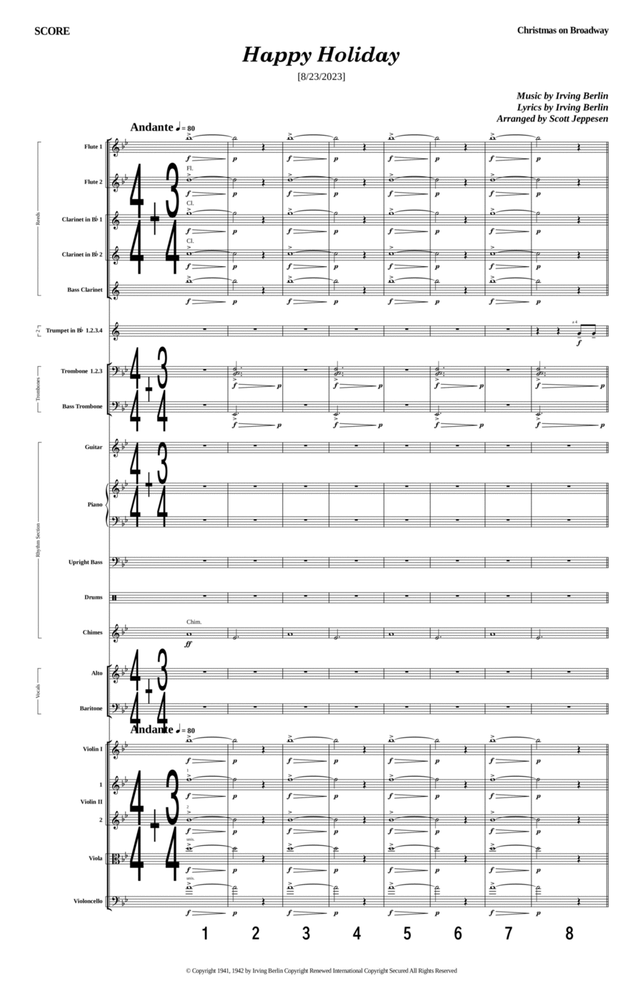 Happy Holiday Tenor Saxophone scores gallery preview page 1