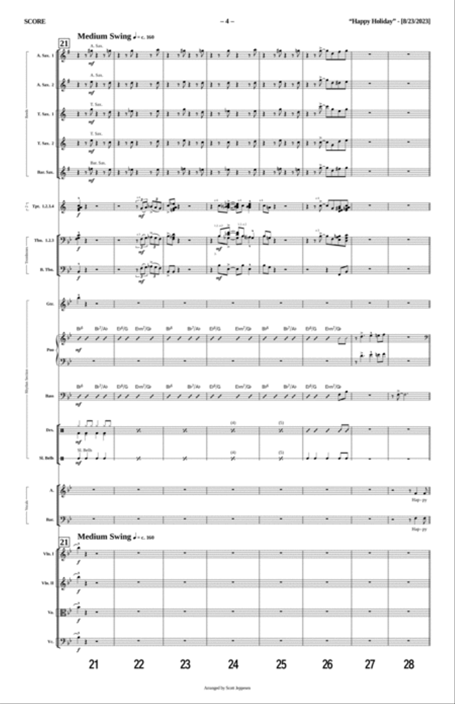 Happy Holiday Tenor Saxophone scores gallery preview page 4
