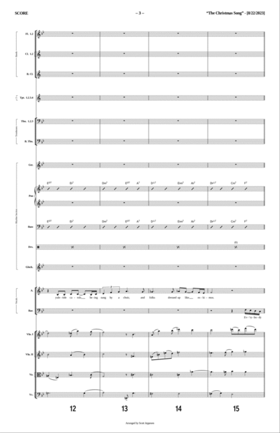 The Christmas Song (chestnuts Roasting On An Open Fire) Flute scores gallery preview page 3