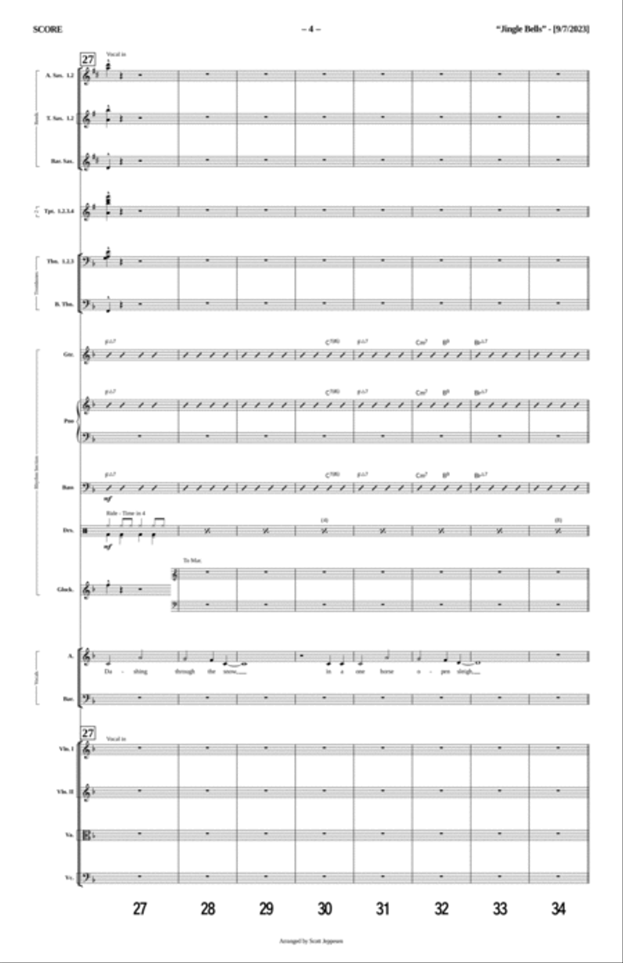 Jingle Bells Tenor Saxophone scores gallery preview page 4