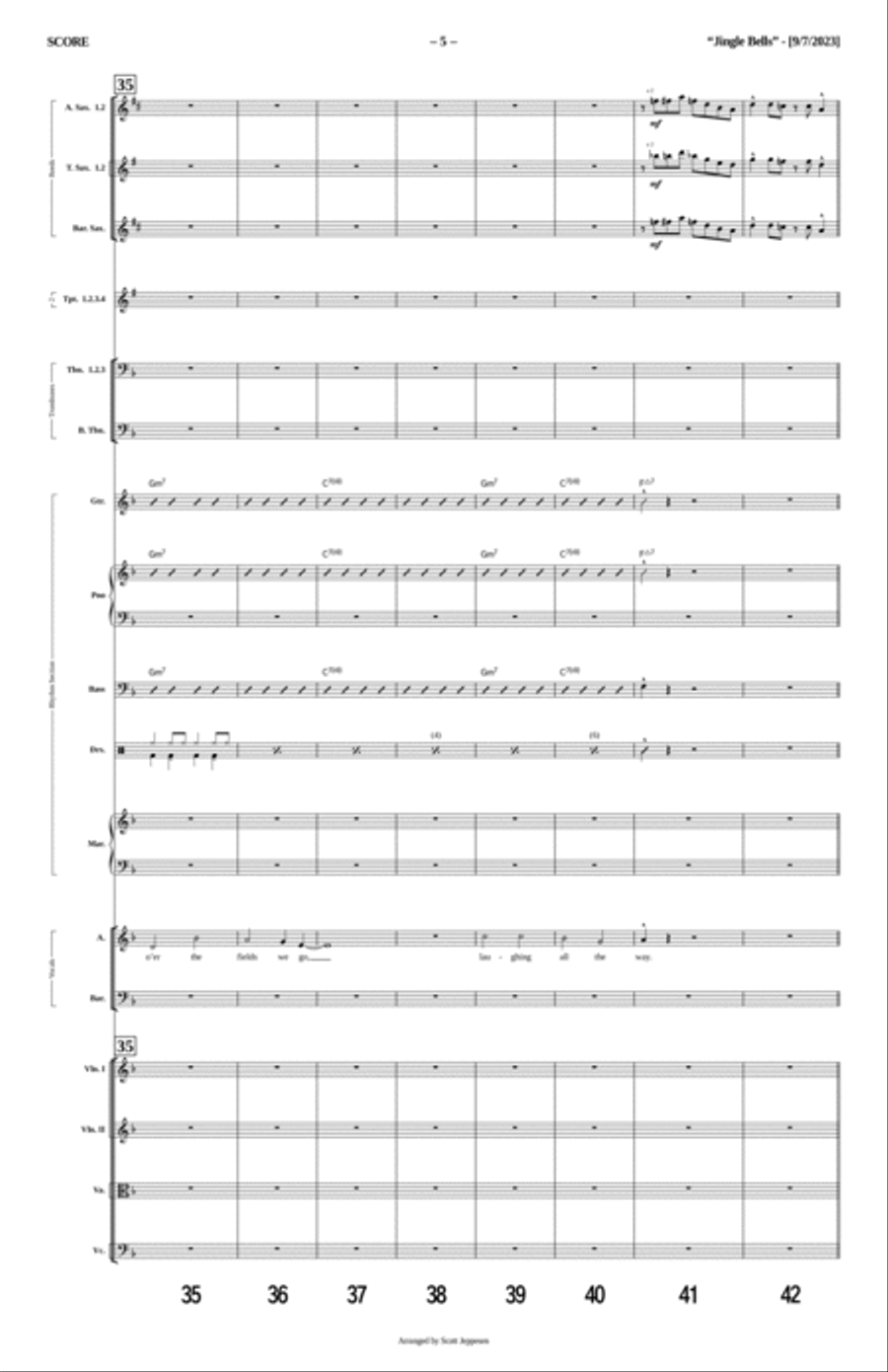 Jingle Bells Tenor Saxophone scores gallery preview page 5