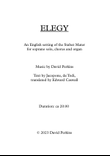 Stabat Mater (Elegy) - an English setting for soprano solo, chorus and organ
