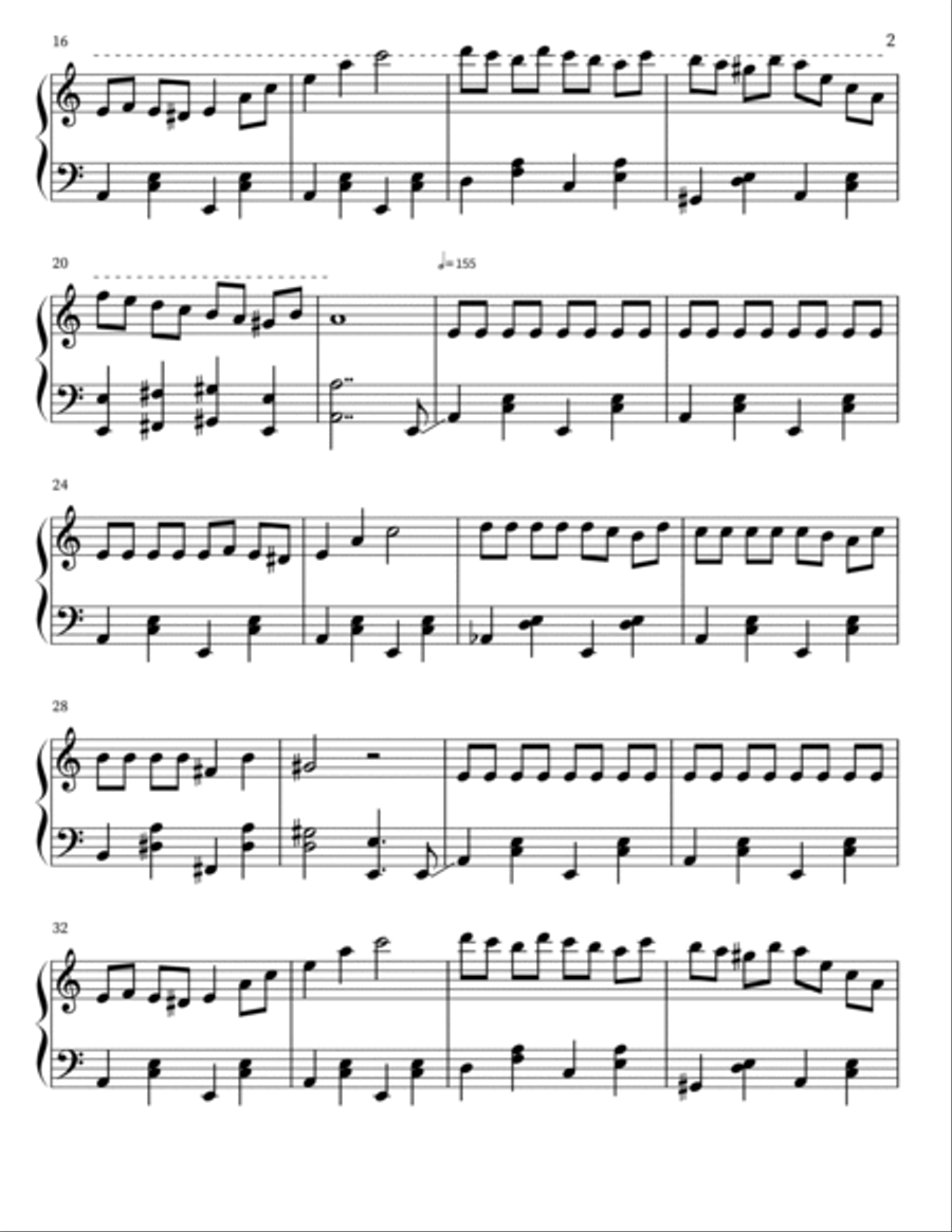 Rush E (Playable) Piano Solo scores gallery preview page 2