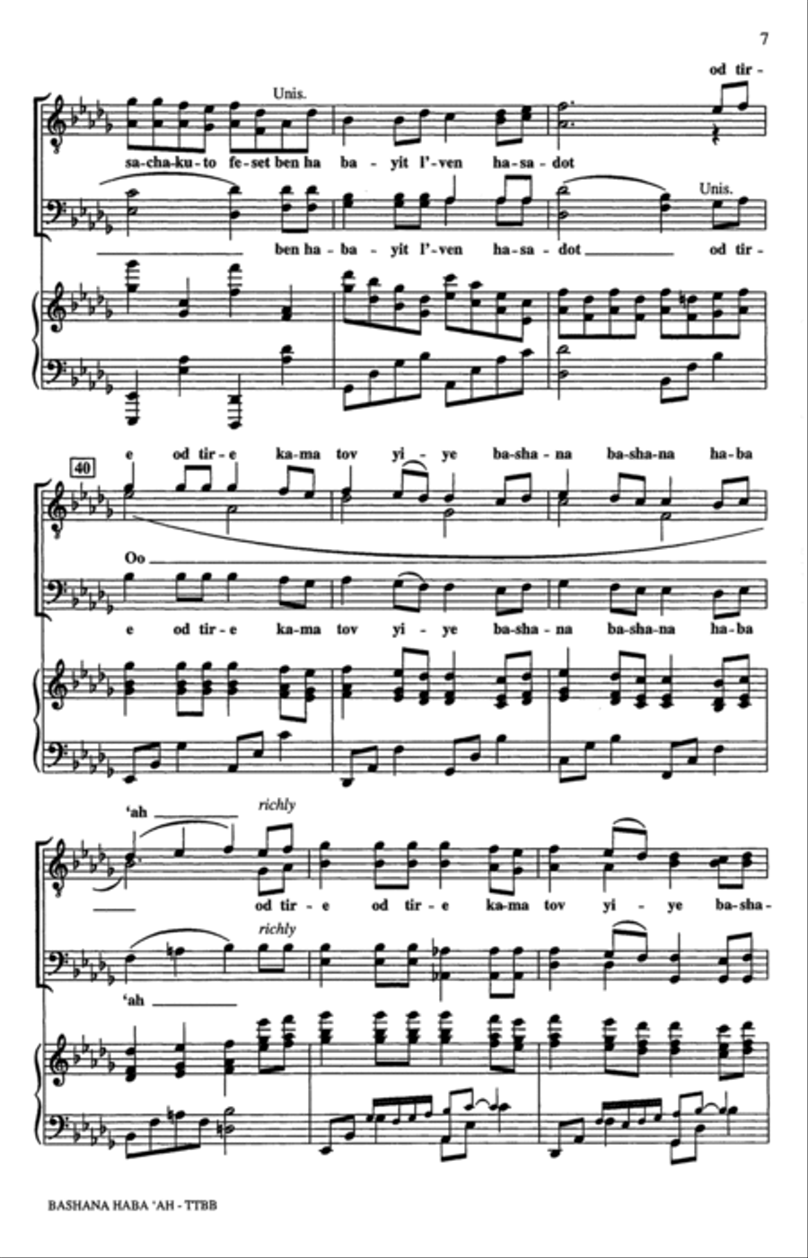 Bashana Haba'ah (arr. John Leavitt) TTBB scores gallery preview page 5