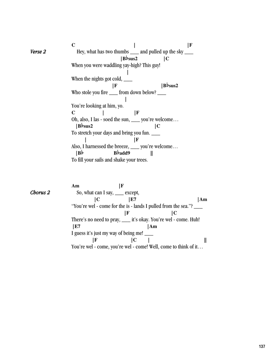 You're Welcome (from Moana) Ukulele scores gallery preview page 2