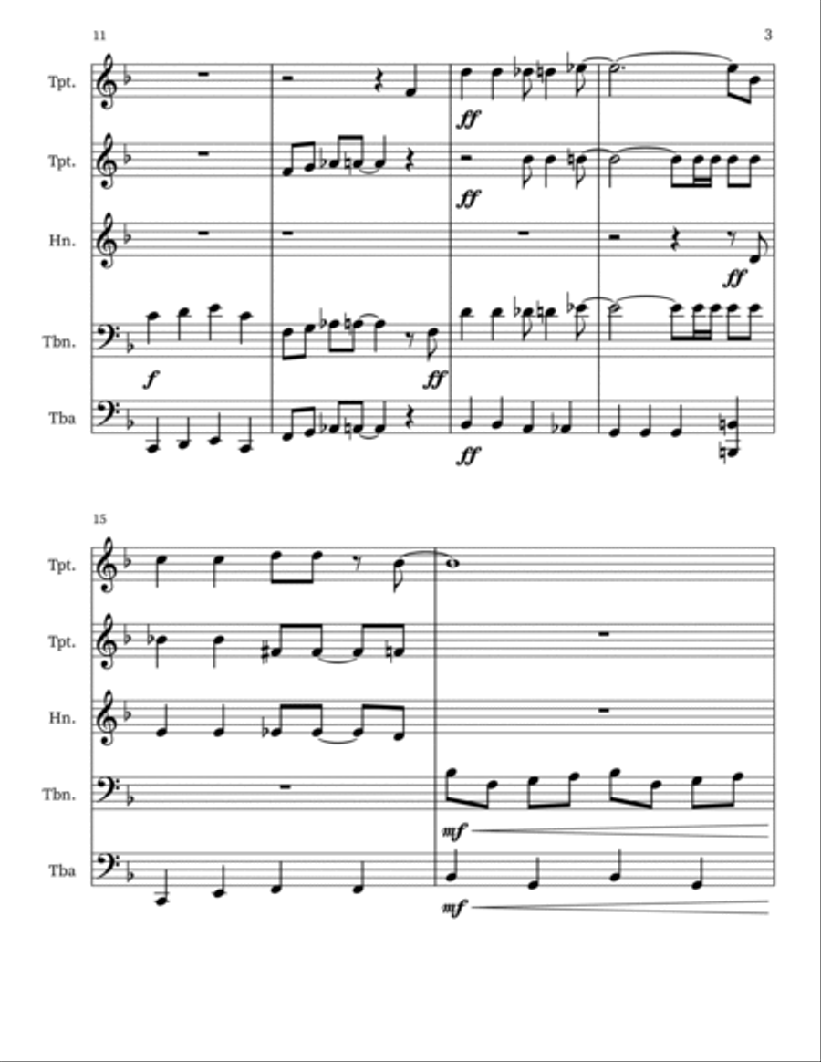 American Dad Opening Theme Horn scores gallery preview page 3