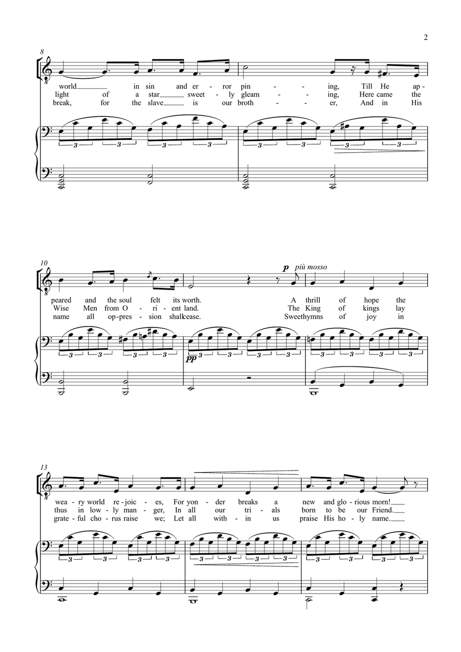 O Holy Night (Cantique de Noël) by Adolphe Adam for Men's Choir (TTBB) in D-flat Major TTBB scores gallery preview page 4