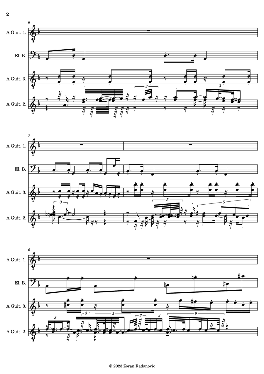 Caramba samba - for guitar quartet Small Ensemble scores gallery preview page 2