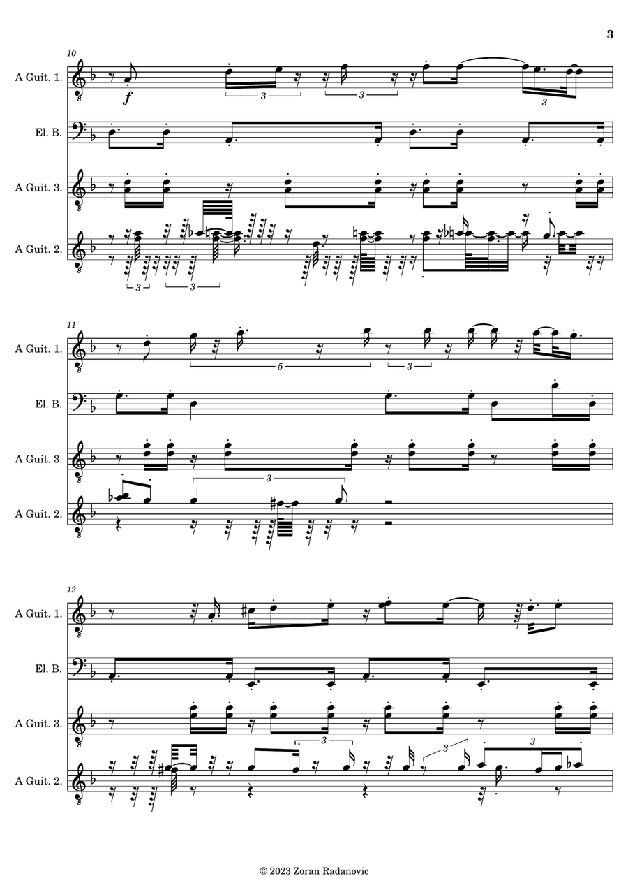 Caramba samba - for guitar quartet Small Ensemble scores gallery preview page 3