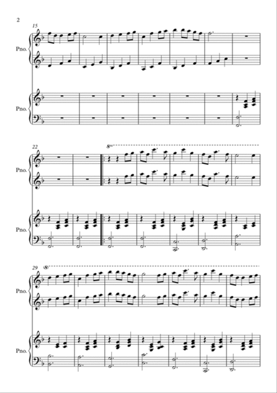 Always With Me (from Spirited Away) 2 Pianos, 4-Hands scores gallery preview page 2