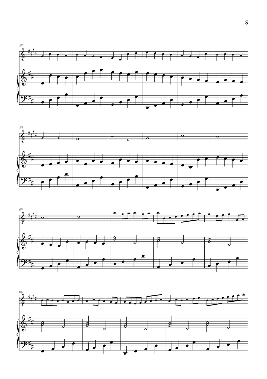 Pachelbel Canon in D • trumpet sheet music with piano accompaniment Trumpet Solo scores gallery preview page 3