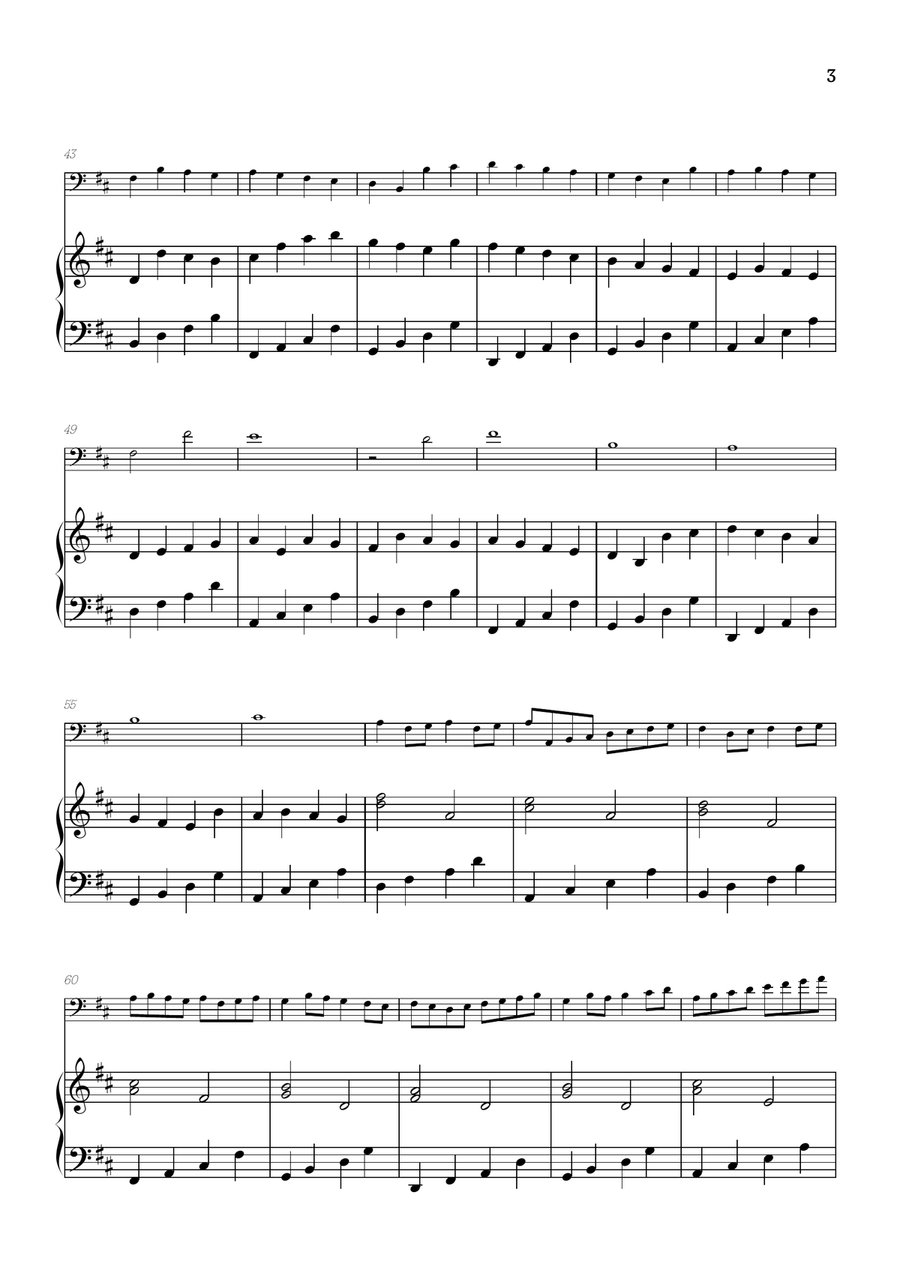 Pachelbel Canon in D • trombone sheet music with piano accompaniment Piano scores gallery preview page 3