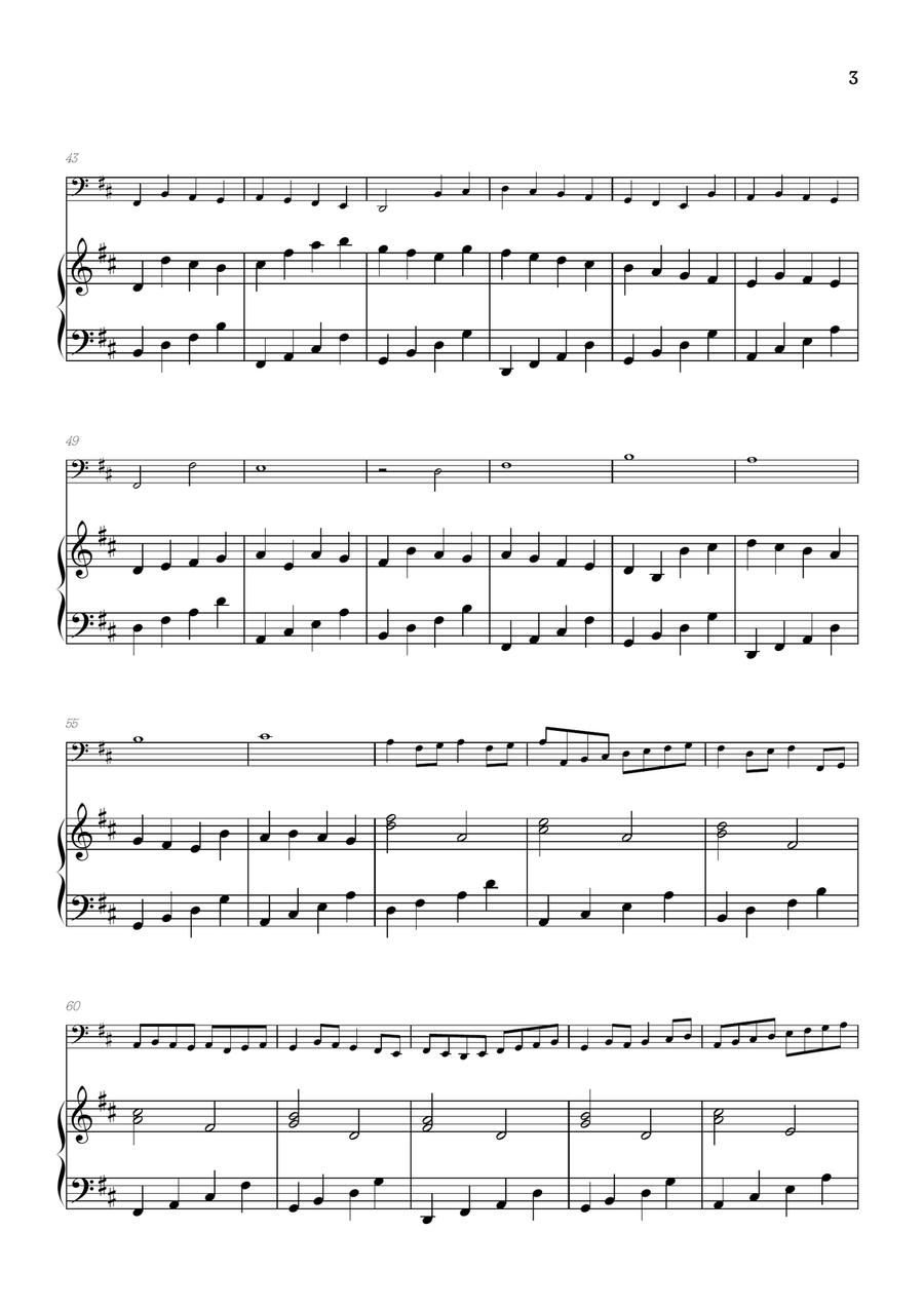 Pachelbel Canon in D • tuba sheet music with piano accompaniment Piano scores gallery preview page 3