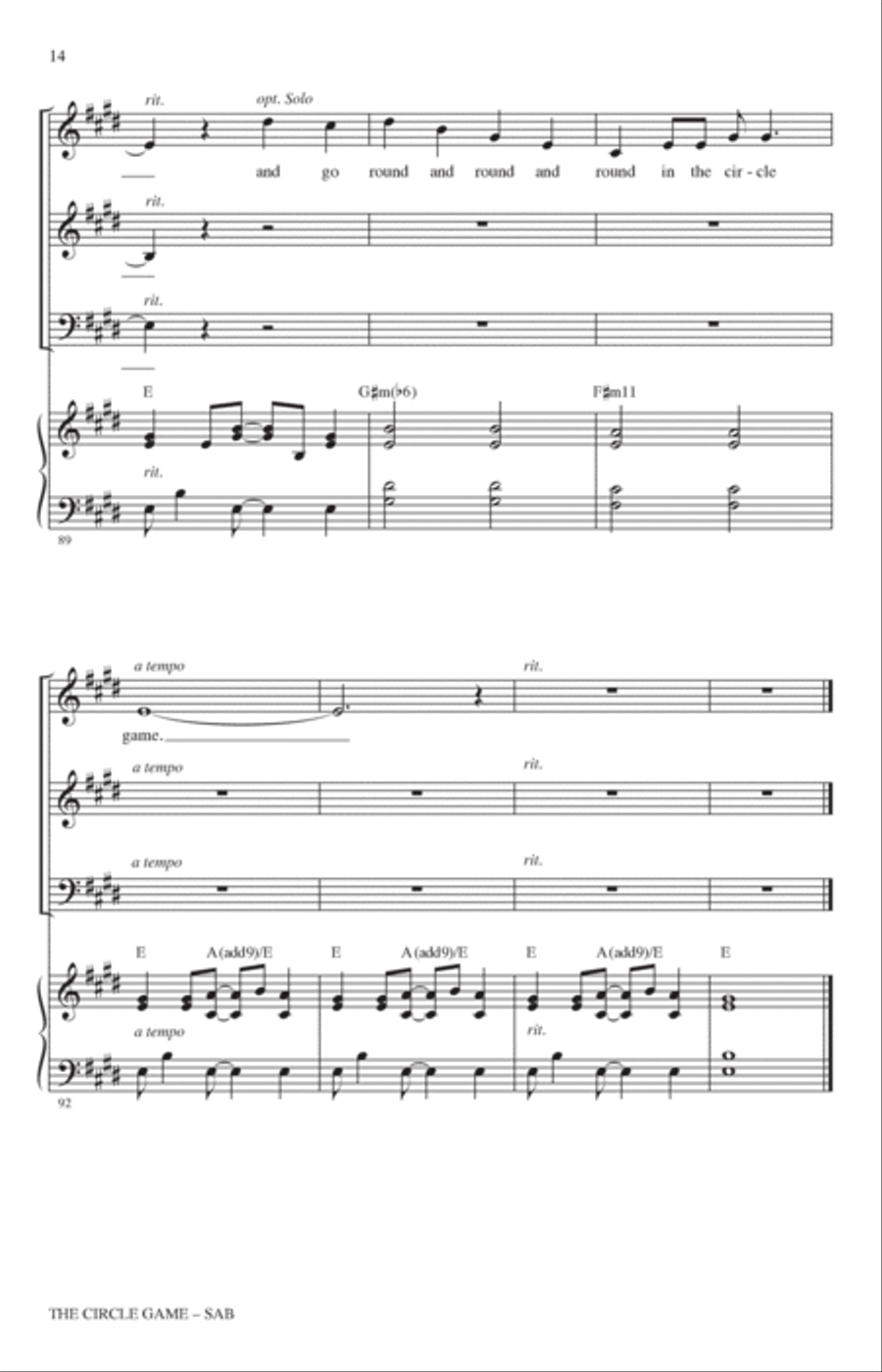 The Circle Game (arr. Audrey Snyder) 3-Part scores gallery preview page 13