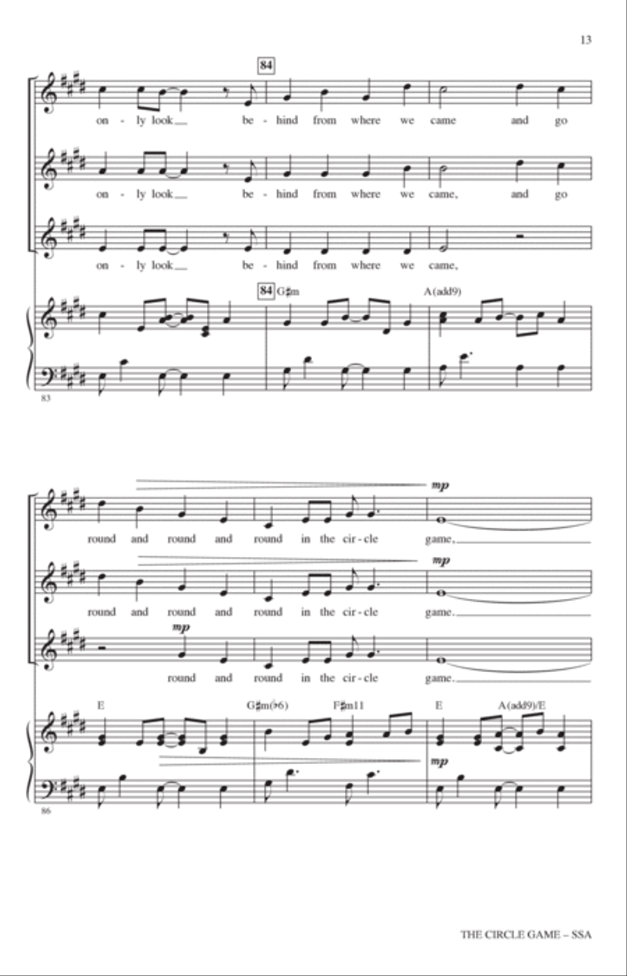 The Circle Game (arr. Audrey Snyder) SSA scores gallery preview page 12