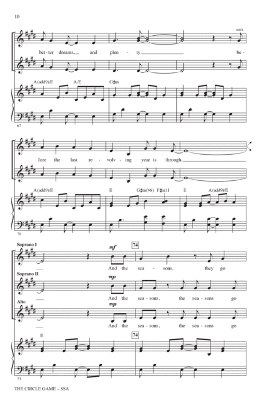 The Circle Game (arr. Audrey Snyder) SSA scores gallery preview page 9