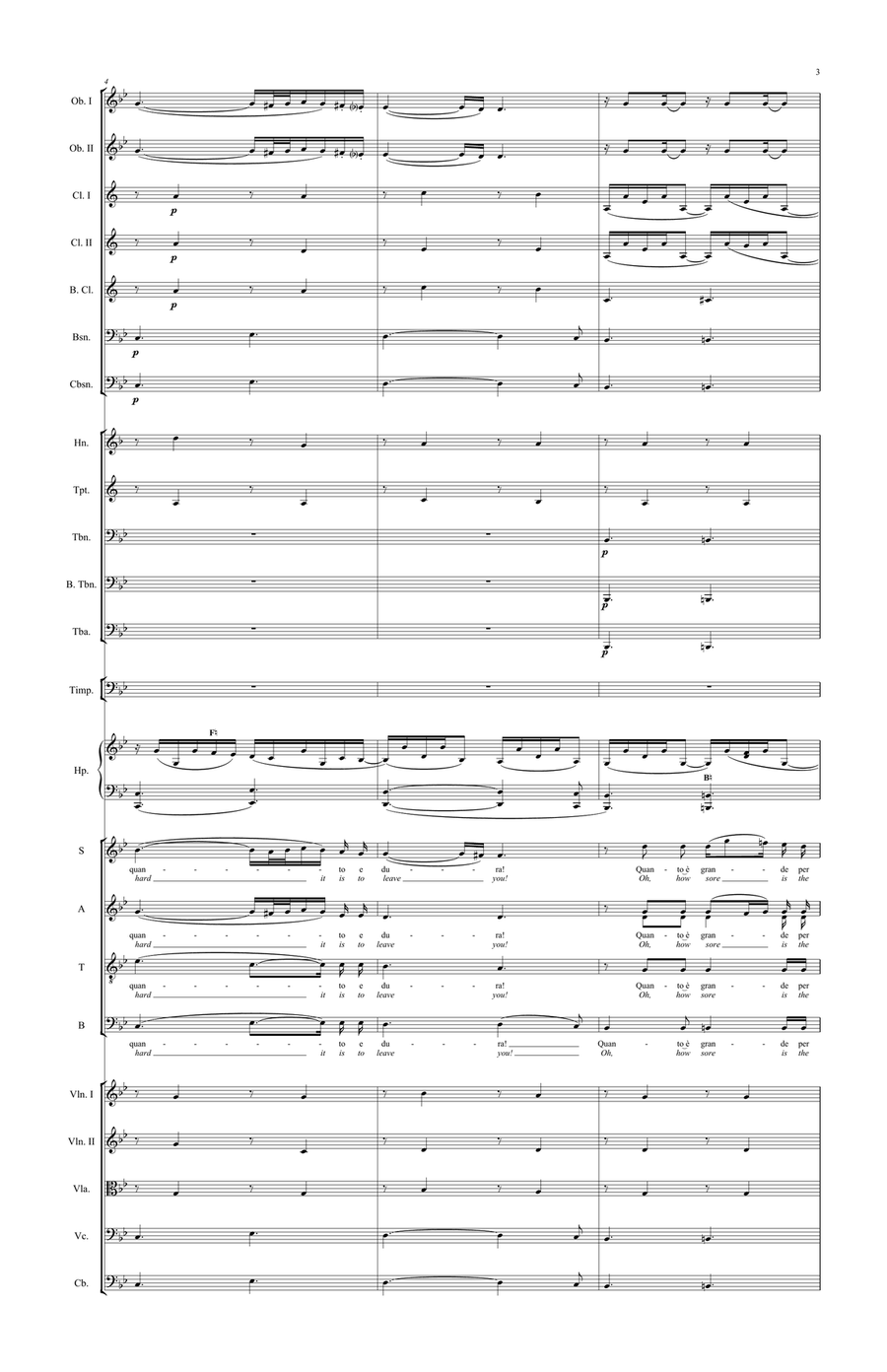 Separazione (Parting) - Version for SATB Chorus and Orchestra 4-Part scores gallery preview page 2