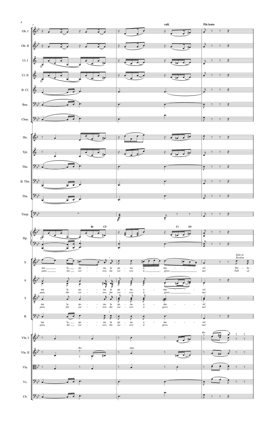 Separazione (Parting) - Version for SATB Chorus and Orchestra 4-Part scores gallery preview page 3