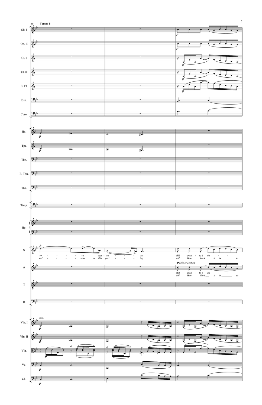 Separazione (Parting) - Version for SATB Chorus and Orchestra 4-Part scores gallery preview page 4